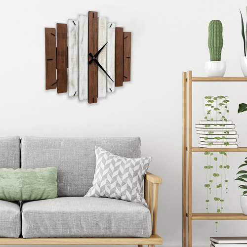 Reloj De Pared De Madera De Estilo Industrial, 30 Cm, B