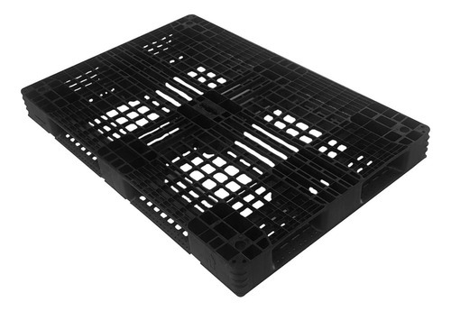 Kit de 5 palets de plástico de alta resistencia de 130 x 88 cm para empresas, color negro