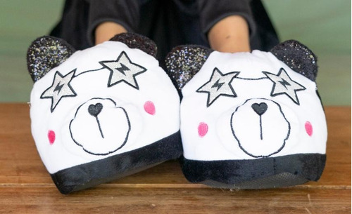 Pantufla Animada Panda Estrella Super Comoda Mujer Niña