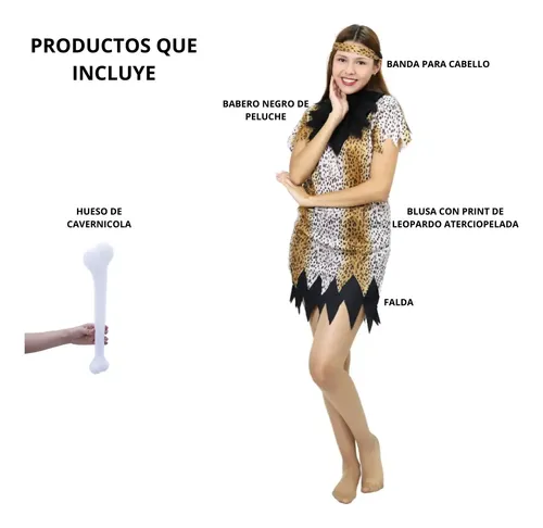 Set De Accesorios Para Disfraz De Cavernícola – Incluye Garrote Inflable, Diadema De Leopardo, Collar Y Pulsera De Calavera, Ideal Para Fiestas Prehistóricas Y Halloween