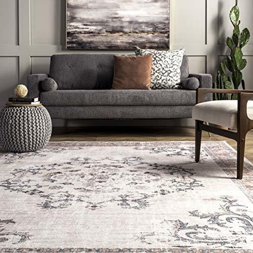 Alfombra Vintage Lavable A Máquina, Gris Claro, 2'6 X 8'