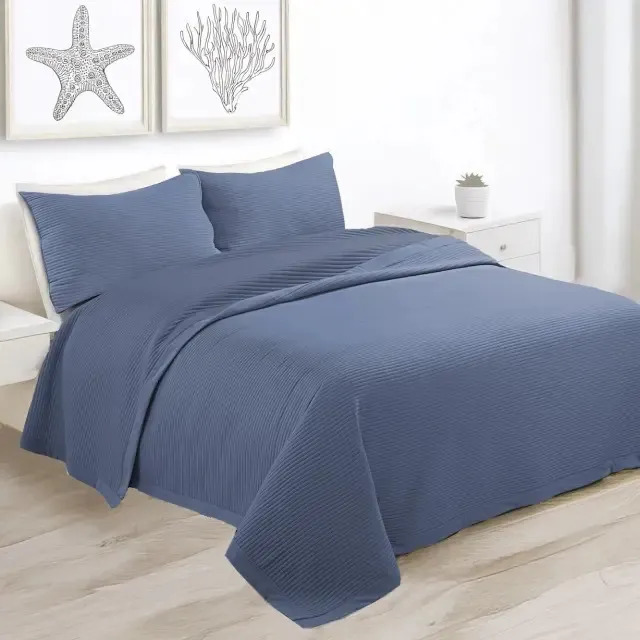 Cubrecama Kavanagh Milos King 3 Piezas Bitono Color Azul