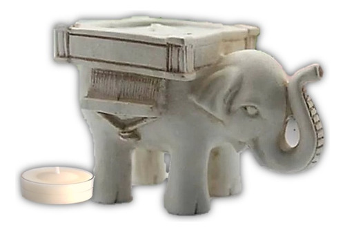 Portavela Figura Elefante Pequeño De Resina /2 Piezas
