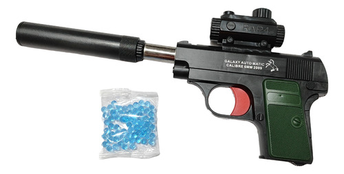 Pistola Airsoft M1908 Con Balines De Hidrogel Pd. 15m.