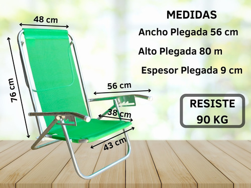Imagen 3 de 8 de Reposera Aluminio 5 Pos. Coversol Kit X4- Disentino®
