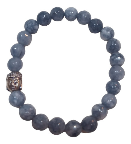 Pulsera De Piedra Natural Cuarzo Rustico Gris