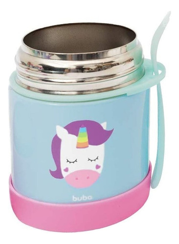 Pote Térmico Animal Unicórnio Buba 320ml Acompanha Talher