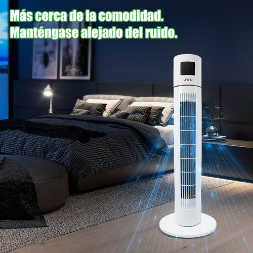 Ventilador Torre 3 Velocidades Oscilación Control Jv-103 Estructura Blanco Aspas Negro Diámetro 135 Mm Frecuencia 50hz Material De Las Aspas Plástico