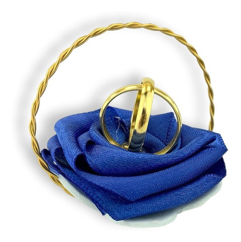 Lembrancinha Casamento Cestinha Alianças Azul Royal Com 25