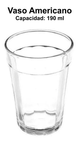 Vaso Americano Nadir Jugo Agua Soda 190ml Vidrio X24 Color Transparente
