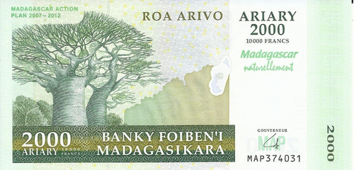 Madagascar 2000 Ariary 2012