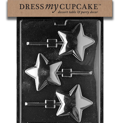 Dress My Cupcake Chocolate Candy Mold, Rounded Star Lollipo.