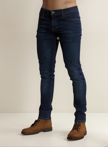 Jeans Hombre John Leopard Slim Fit Entubados Mezclilla Moda