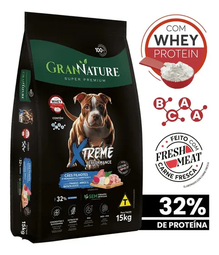 Ração GranNature Seca Cães Filhotes Médio e Grande Sabor Frango 1...