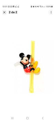 Disney - Pajita De Plástico Popote Mickey Mouse