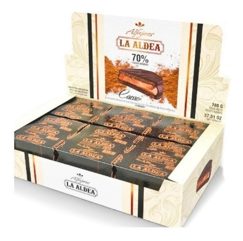 Alfajores 70% Cacao Extra Dulce De Leche La Aldea X 12u