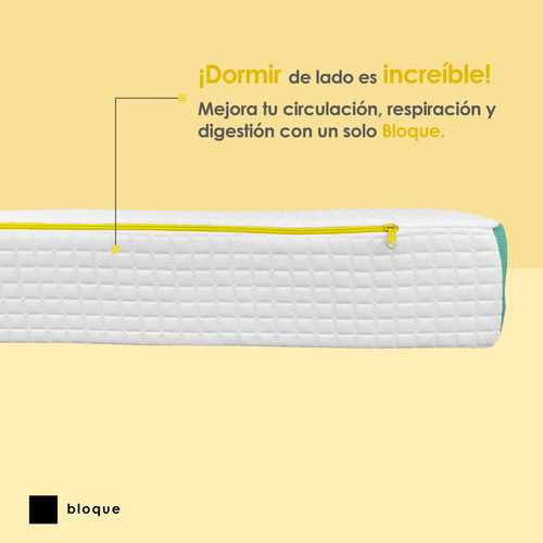 Almohada Bloque King Size Extra Grande 15 Cm Color Amarillo