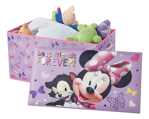 Disney Minnie Mouse Banco De Almacenamiento De Juguetes...