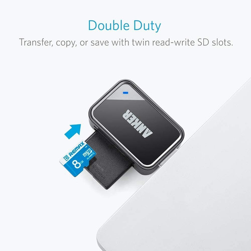 Leitor De Cartão Sd Anker 2 Em 1 Usb 3.0 Sdxc Sdhc Sd Mmc