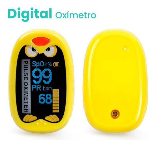 Oximetro Pediátrico Digital Recargable Infantil | Amarillo