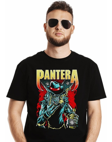 Polera Pantera Cowboy Skull Metal Impresión Directa