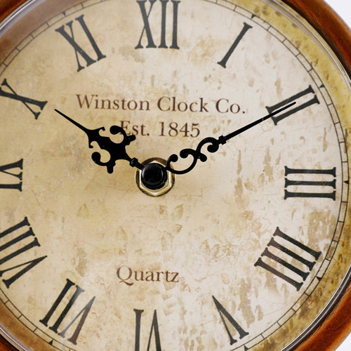 Reloj De Mesa Silencioso Con Pilas Vintage Retro Hierro Orna