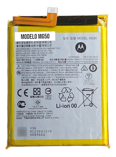 Batería Compatible Con Moto G9 Plus Mg50