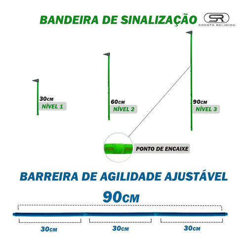 Escada + 10 Cones Furados C/ Barreiras + 10 Pratos + Números