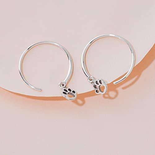 Pendientes De Aro De Plata De Ley Con Estampado De Patas De