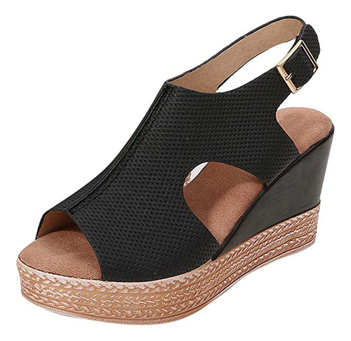 Sandalias Con Plataforma Y Correa De Boca De Pez For Mujer