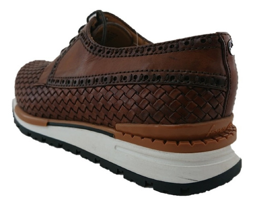 Tenis Caballero Casual Franco Cuadra Color Almendra De Piel