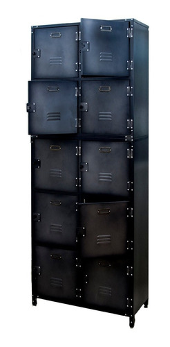 Locker Metalico Mueble Casillero Vintage Con 10 Puertas Individuales Capibara