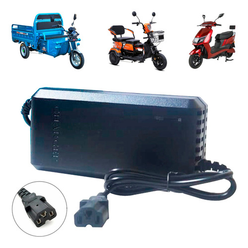 Cargador Para Moto Electrica 60v20ah Con Batería Plomo Acido