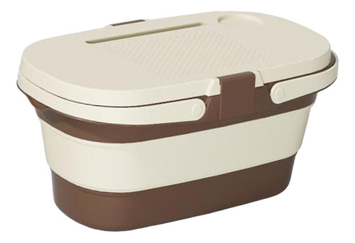 Cesta De Picnic Plegable Con Tapa Y Mesa De Café Con Leche