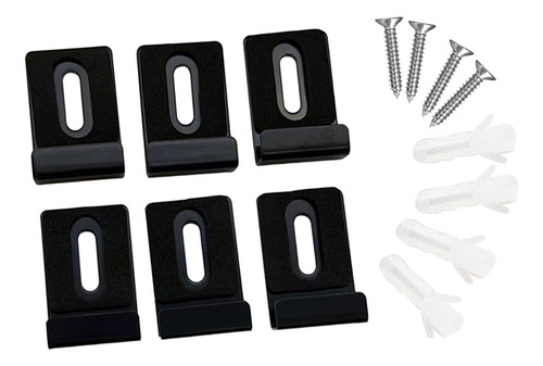 6x Clips De Espejo De Metal Con Tornillos Para Exhibiciones