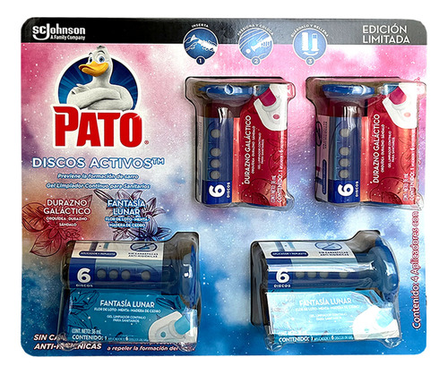 Discos Activos Pato  Lunar 4 Pack Con 6 Discos C/u Galactico