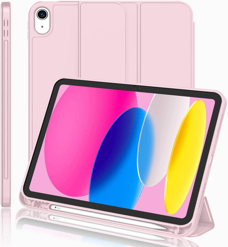 Funda Rosa Para iPad 10 Gen 2022 10.9 Con Portalapices