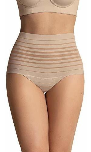 Leonisa Lace Stripe High Waist Compression Tummy Control Tho