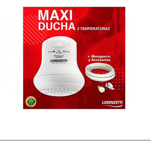 Ducha Eléctrica Lorenzetti Maxi Ducha 3 Temperaturas Blanco 5.5 Kw (Usado)