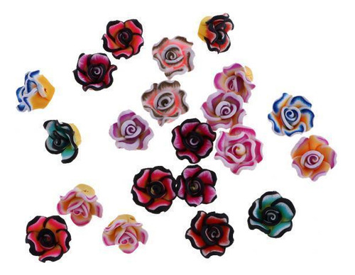 2x Flor De Arcilla Polimérica Mixta Hecha De 20 Piezas De