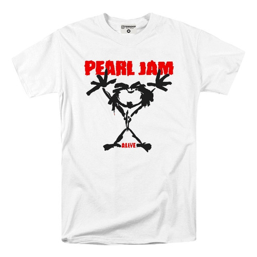 Franela Pearl Jam Alive Banda De Rock Estampada De Algodón