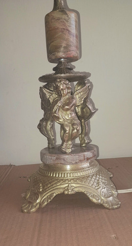 Vint_retro Lámpara Antigua Ángeles De Bronce (Usado)