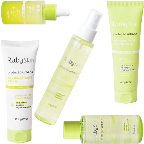 Imagem 2 de 10 de Combo Skincare Linha Facial Proteção Urbana Vegano Ruby Rose