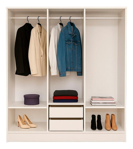 Closet Lisboa Com Cômoda Marbela 12 Gavetas Evidência