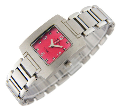 Reloj Montreal Oficial Mujer 100% Acero Ml097 Envio Gratis Color de la malla Plateado Color del bisel Plateado Color del fondo Rosa