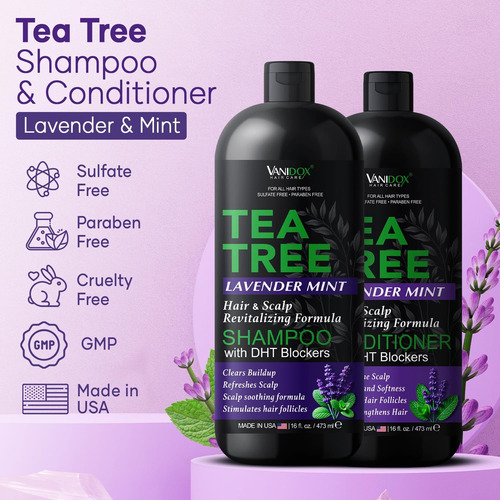 Conjunto De Shampoo E Condicionador Vanidox Tea Tree Lavende