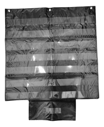 Portatarjetas Con 7 Filas De Bolsillos Transparentes Y Negro