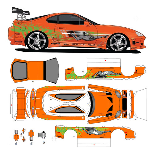Toyota Supra Rapidos Y Furiosos 1,24 Papercraft