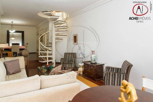 Imagem 7 de 30 de Cobertura Duplex Extraordinária À Venda Com 4 Suítes, 5 Salas, Piscina E Incrível Área Gourmet, 390 M² Por R$ 2.700.000 - Ponta Da Praia - Santos/sp - Co0095