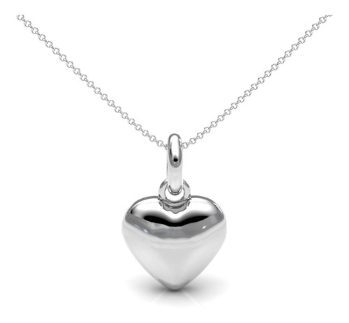 Collar De Plata 925 Con Dije De Corazón Mujer Niña Agálea